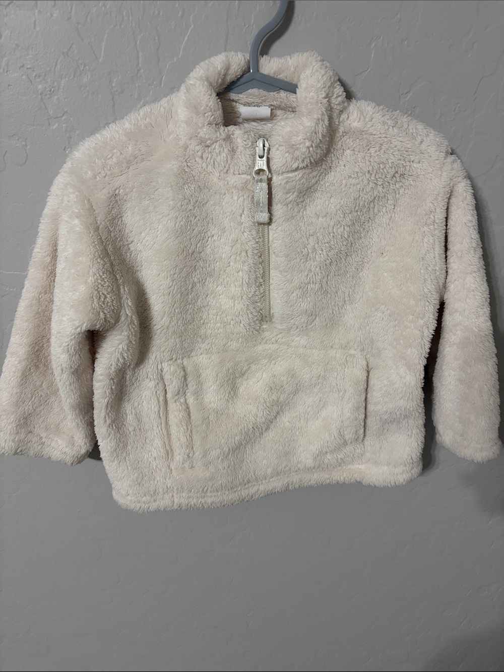 GAP Cream Plush Half-Zip Teddy Pullover
